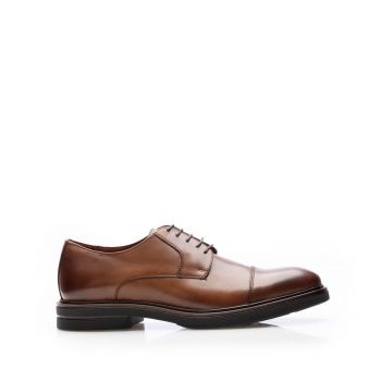 Pantofi casual bărbați din piele naturală, Leofex - 979 Cognac Box