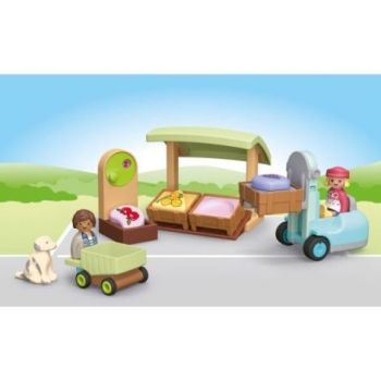 Playmobil Junior - Taraba la piata si stivuitor