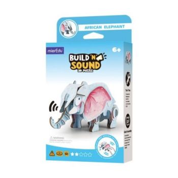 Puzzle 3D cu sunete - Elefant african, Build n Sound