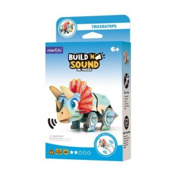 Puzzle 3D cu sunete - Triceratops, Build n Sound