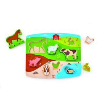 Puzzle din lemn - Animale de la ferma 3D