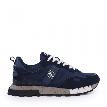 Sneakers bărbați Enzo Bertini bleumarin din piele întoarsă și textil 2929BP015VBL