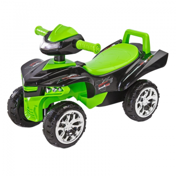 Atv pentru copii fara pedale Toyz Mini Raptor Green cu melodii, lumini si spatiu de depozitare sub scaun, Inaltime scaun 24 cm, de la 18 luni pana la greutatea maxima de 25 kg