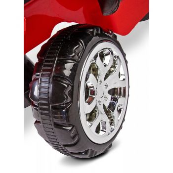 Atv pentru copii fara pedale Toyz Mini Raptor Red cu melodii, lumini si spatiu de depozitare sub scaun, Inaltime scaun 24 cm, de la 18 luni pana la greutatea maxima de 25 kg