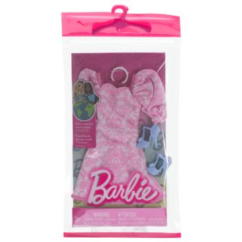 Barbie Fashion Pack Pink Dress With Blue High Heels (hrh40)