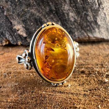 Inel argint cu chihlimbar Amber12