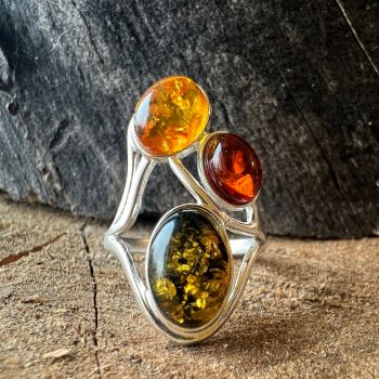 Inel argint cu chihlimbar Amber18