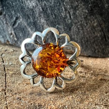 Inel argint cu chihlimbar Amber21