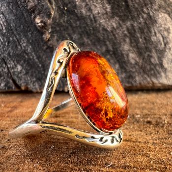 Inel argint cu chihlimbar Amber6