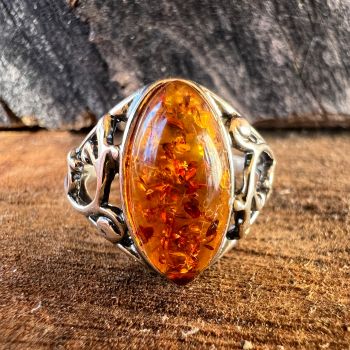 Inel argint cu chihlimbar Amber8