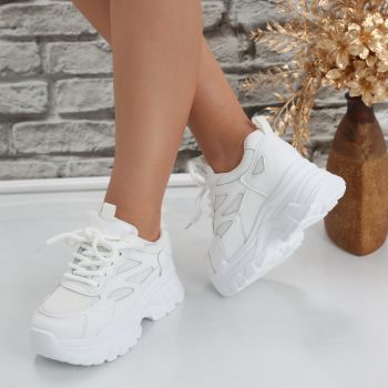 Sneakers dama cu platforma Albi din Piele Ecologica/Textil Norla