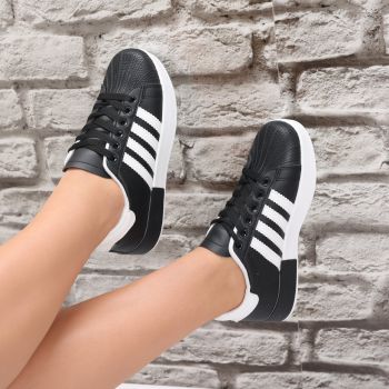 Sneakers dama Negri din Piele Ecologica Talisa