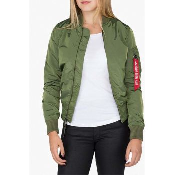 Alpha Industries geacă bomber MA-1 TT 141041 01 femei, culoarea verde, de tranziție 141041.01-green