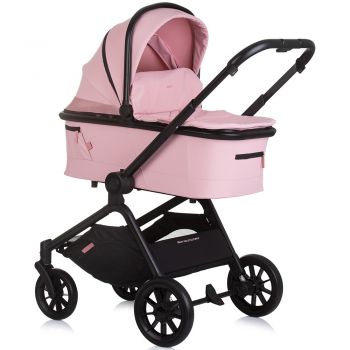 Carucior Chipolino Magnum 3 in 1 pink marshmallow cu suspensii, cadru din aluminiu, rucsac, husa picioare, greutate admisa 22 kg