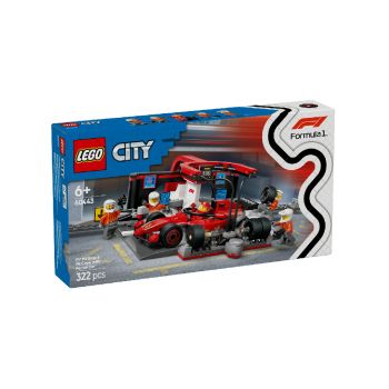 Lego City F1 Pit Stop & Pit Crew With Ferrari Car (60443)