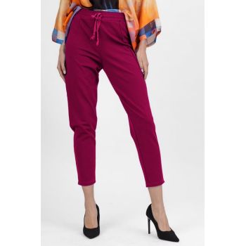 Pantaloni pana magenta din jerseu de vascoaza, casual