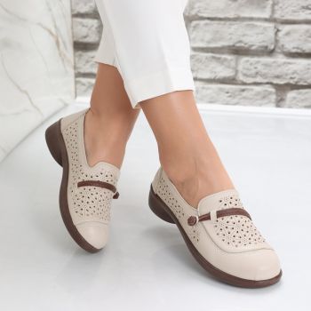 Pantofi dama casual Bej din Piele Ecologica Suhana