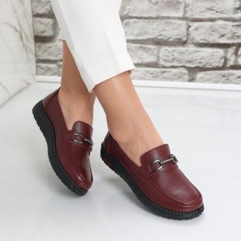 Pantofi dama casual Bordo din Piele Ecologica siham