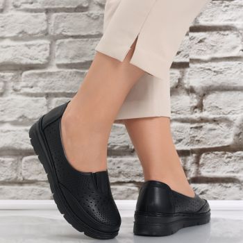 Pantofi dama casual Negri din Piele Ecologica Molica