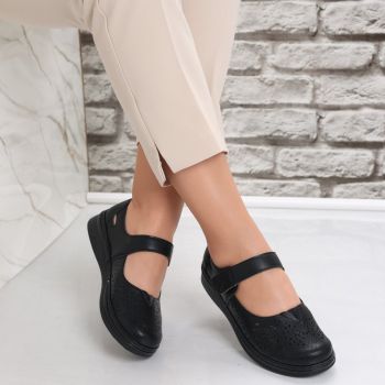 Pantofi dama casual Negri din Piele Ecologica Sensa