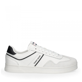 Sneakers bărbați Tommy Jeans albi din piele întoarsă 3419BP1571A