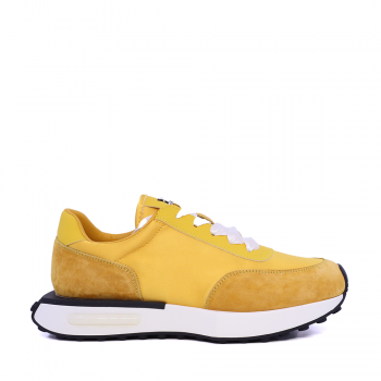 Sneakers femei Luca di Gioia galbeni din piele întoarsă și textil 3849DP900G