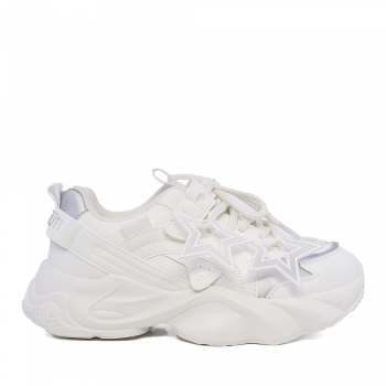 Sneakers fetițe Benvenuti albi din piele 3799FP160A