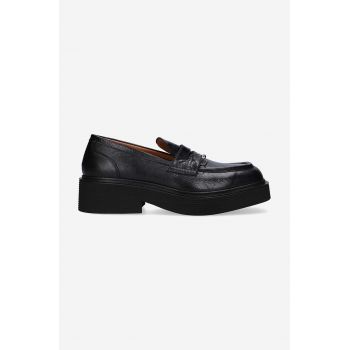 Marni mocasini de piele bărbați, culoarea negru MOMR004303.P3731-00N99