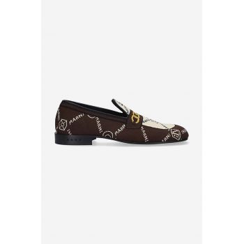 Marni mocasini Moccasin Shoe bărbați, culoarea maro MOMR003802.P4601-brown