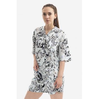 MCQ cămașă de mătase Allover cu guler clasic, regular 668283RSB064138-BLUE