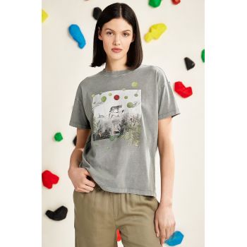 Medicine tricou din bumbac femei, culoarea verde