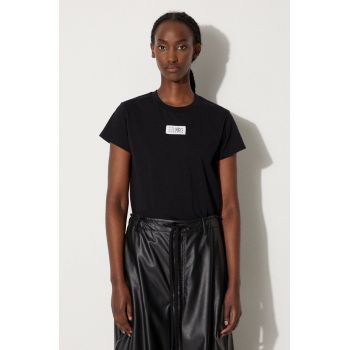 MM6 Maison Margiela tricou din bumbac femei, culoarea negru, S52GC0327.S24312