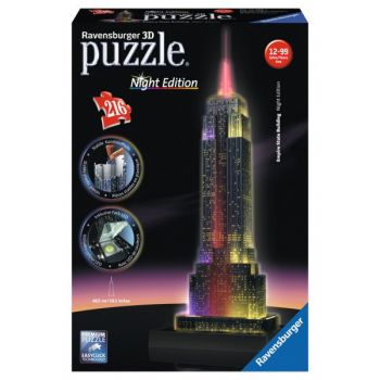 Puzzle 3D Empire State Building - Lumineaza Noaptea, 216 Piese