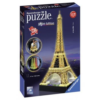 Puzzle 3D Turnul Eiffel Noaptea, 216 Piese