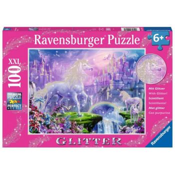 Puzzle Unicorn Cu Sclipici, 100 Piese