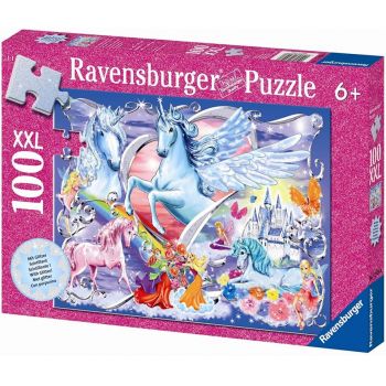 Puzzle Unicorni Cu Sclipici, 100 Piese