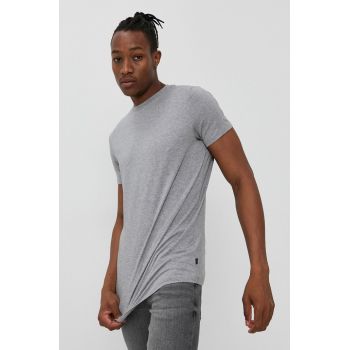 Resteröds Tricou bărbați, culoarea gri, material neted