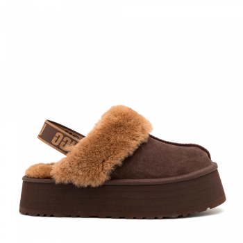 Saboți îmblăniți femei UGG Funkette Burnt Cedar din piele întoarsă 2398DPP1113474VM