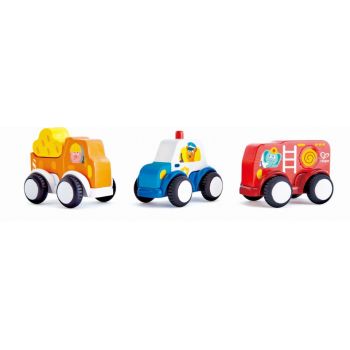 Hape Set 3 Masinute Cu Motor Pull-Back