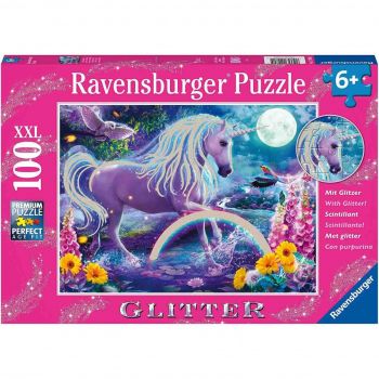 Puzzle Cu Sclipici Unicorn, 100 Piese