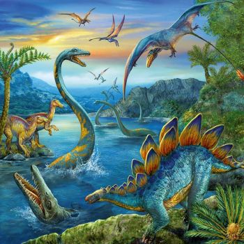 Puzzle Farmecul Dinozaurilor, 3X49 Piese