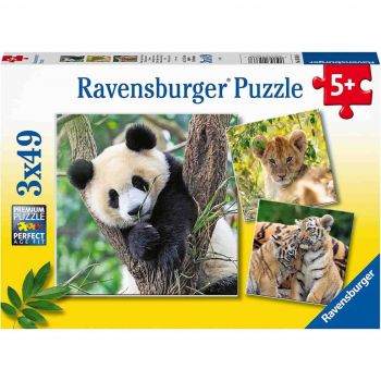 Puzzle Panda, Leu Si Tigru, 3X49 Piese