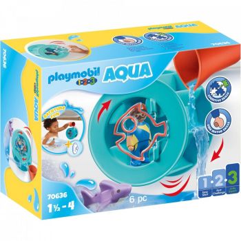 Set de joaca Playmobil 1.2.3, Roata De Apa Cu Pui De Rechin