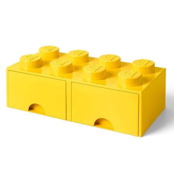 Cutie depozitare LEGO 2x4 cu sertare, galben