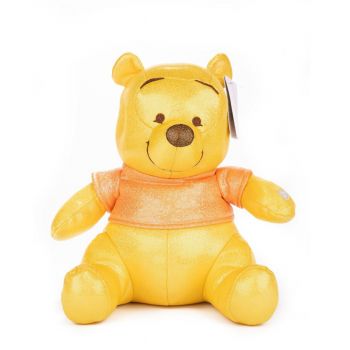 Jucarie de plus cu sclipici si sunete, Winnie, Colectia Disney 100, 28 cm