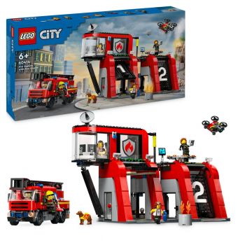 Set LEGO City - Statie si camion de pompieri (60414)