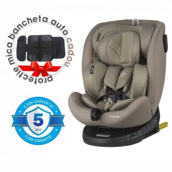 Scaun auto iSize 40-150 cm Coccolle Nova Sand beige+Coccolle protectie bancheta auto mica