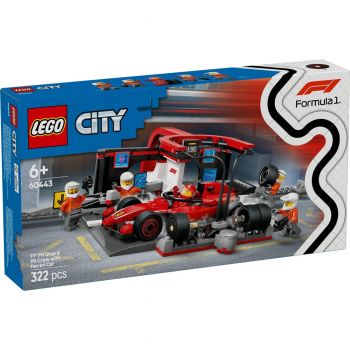 Set LEGO City - Boxa si mecanici F1 cu masina Ferrari (60443)