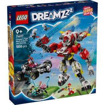 Set LEGO DREAMZzz - Robotul tigru al lui Cooper si masina hot rod a lui Zero (71497)