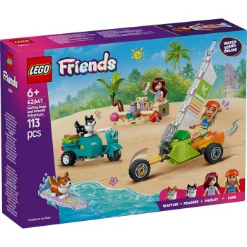 Set LEGO Friends - Aventuri cu catei la surfing si pe scuter (42641)